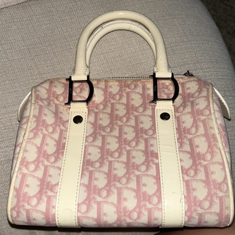 Christian Dior Diorissimo mini Trotter Boston Bag Purse Pink